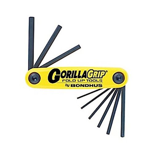 Hex Key Set 9Pce Fold-Up Gorilla Grip Imp .05-3/16 In