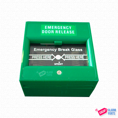 Emergency Door Release Break Glass Green