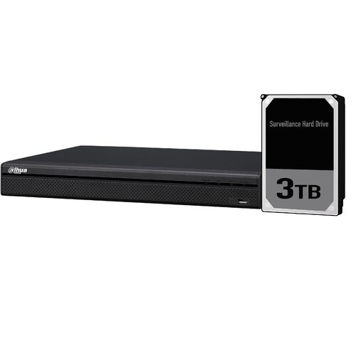Dahua 16ch NVR Record Up to 8MP, 16 Port PoE, HDMI(4K), P2P,HDD-3TB installed
