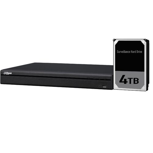 Dahua 16ch NVR Record Up to 8MP, 16 Port PoE, HDMI(4K), P2P,HDD-4TB installed