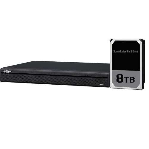 Dahua 16ch NVR Record Up to 8MP, 16 Port PoE, HDMI(4K), P2P,HDD-8TB installed