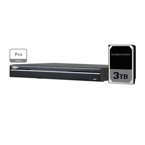 Dahua 16ch Pro NVR Record Up to 12MP,16 Port PoE, HDMI(4K),Fisheye Dewarp, Face Detection, ANPR, POS, P2P,HDD-3TB installed