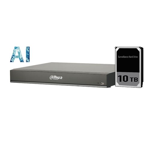 Dahua 16ch AI NVR 16MP recording,16xPOE,1x HDMI(4K)/VGA, Face Capture, Face Recognition, People Counting, ANPR, POS, P2P, 10TB installed