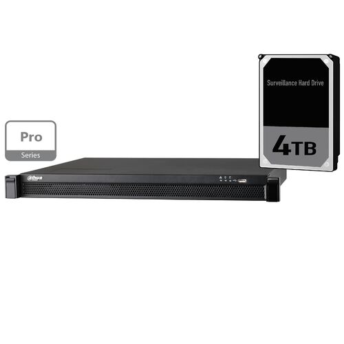 Dahua 24ch Pro NVR Record Up to 12MP,24 Port PoE, HDMI(4K), Fisheye Dewarp, Face Detection, Heat Map, ANPR, POS, P2P,HDD-4TB installed