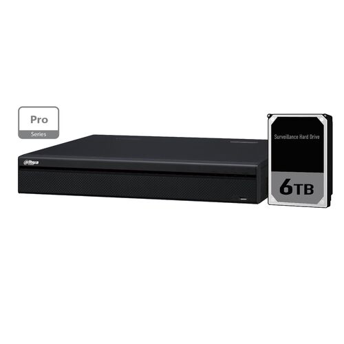 Dahua 32ch Pro NVR Record Up to 12MP,16 Port PoE,HDMI(4K),Fisheye Dewarp, Face Detection, Heat Map, ANPR, POS, HDD6TB installed