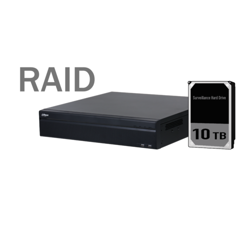 Dahua 64 Channel 2U 4K&H.265 Pro Network Video Recorder, Max 320Mbps Incoming Bandwidth, Supports RAID 0/1/5/10, 10TB HDD installed