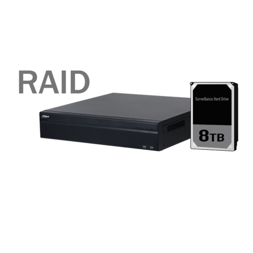 Dahua 64 Channel 2U 4K&H.265 Pro Network Video Recorder, Max 320Mbps Incoming Bandwidth, Supports RAID 0/1/5/10, 8TB HDD installed