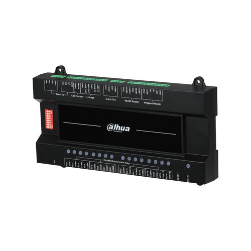 Dahua Lift Controller connects up to 1 Wiegand reader and 2 RS485 readers, Support 8 cascading, up to 128 floors permission control