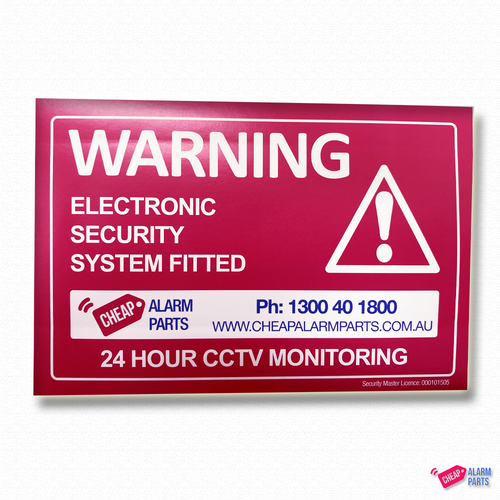 Pink Warning Sticker 130mm x 90mm 