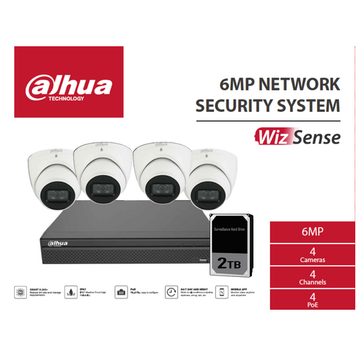 Dahua 4 channel 6Mp turret Kit
