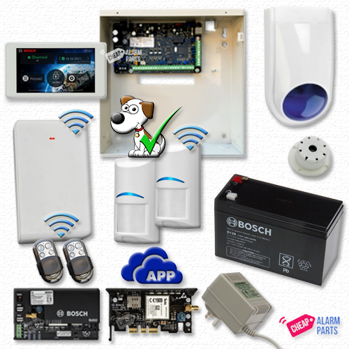 Bosch Solution 3000-GSM + 2 Wireless Tri-Techs + 5" Touch Screen Keypad + P/KFOB