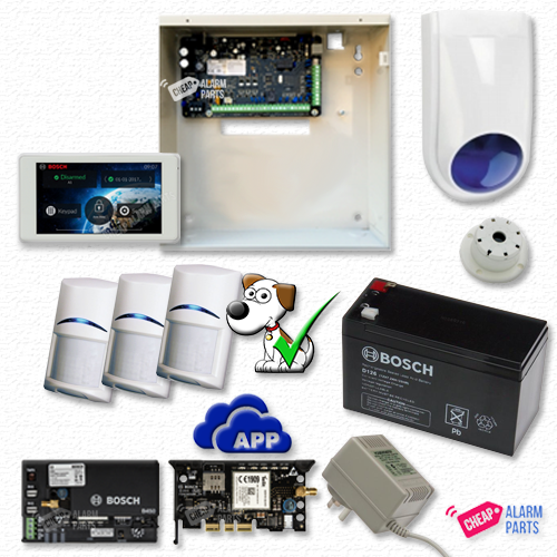 Bosch Solution 3000-GSM + 3 Tri-Techs Pet Proof + 5" Touch Screen Keypad