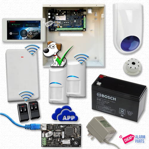 Bosch Solution 3000 IP Cloud Kit + 2 Wireless Tri-Techs (Pet Proof) + 5" Touch Screen Keypad