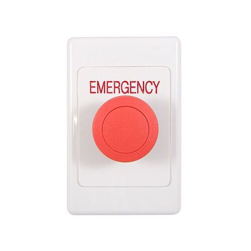 Smart Plastic GPO Plate RED Mushroom Button